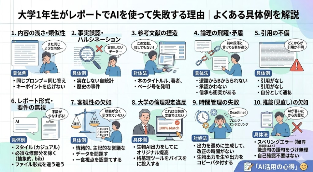 大学1年生がレポートでAIを使って失敗する理由と具体例の解説