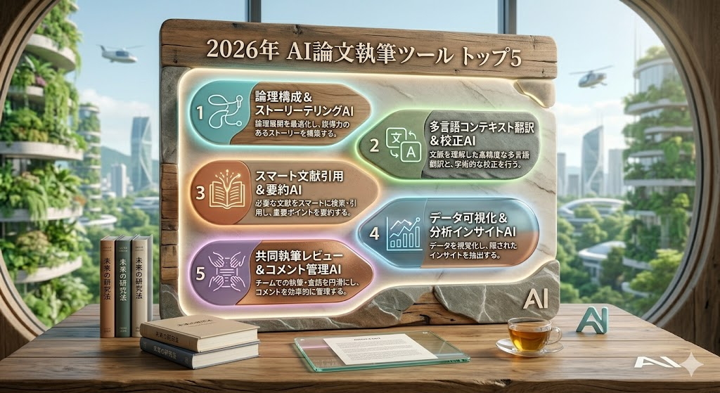 2026年におけるAI論文執筆ツールトップ5