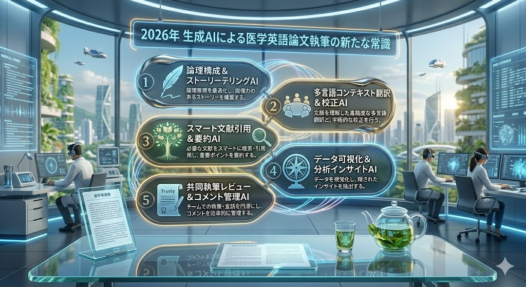 医学論文作成 AI おすすめ 生成AI 医学英語論文執筆