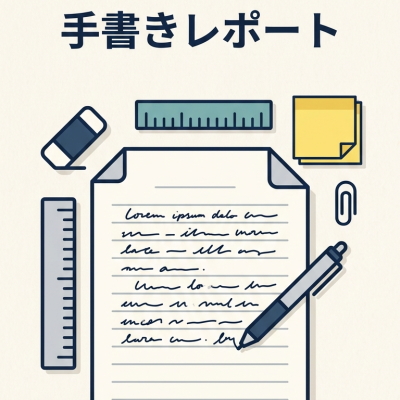 手書きレポート代行、手書きノート